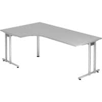 Bureau pied en C Hammerbacher Matrix Ergonomic Gris clair 2'000 x 1'200 x 720 mm