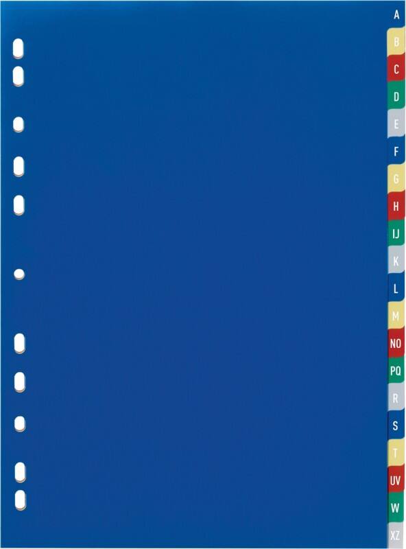 DURABLE A - Z Register A4 Farbig sortiert Mehrfarbig 20-teilig PP (Polypropylen) 11 Löcher 6755