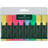 Surligneur Faber-Castell Superfluorescent Assortiment Pointe moyenne Biseautée 1 - 5 mm Rechargeable 8 Unités