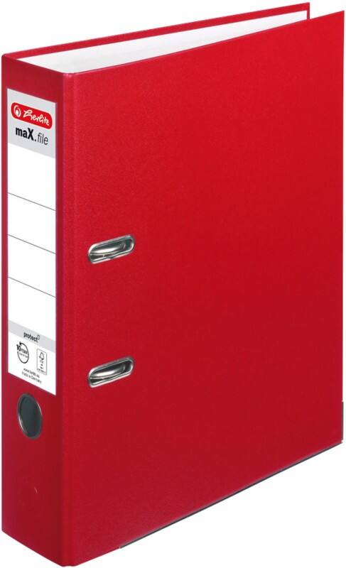 herlitz maX.file protect Breit Ordner A4 80 mm Rot 2 Ringe 5480306 Kunststoff Texturiert Hochformat