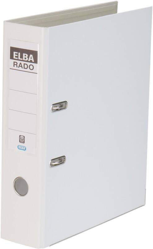 Classeur à levier ELBA Large Rado Plast A4 80 mm Blanc 2 Anneaux PVC (Polychlorure de vinyle) Portrait