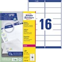 AVERY Zweckform Abziehhilfe QuickPEEL,ultragrip Adressetiketten L7162-100 Selbsthaftend A4 Weiss 99,1 x 33,9 mm 100 Blatt à 16 Etiketten