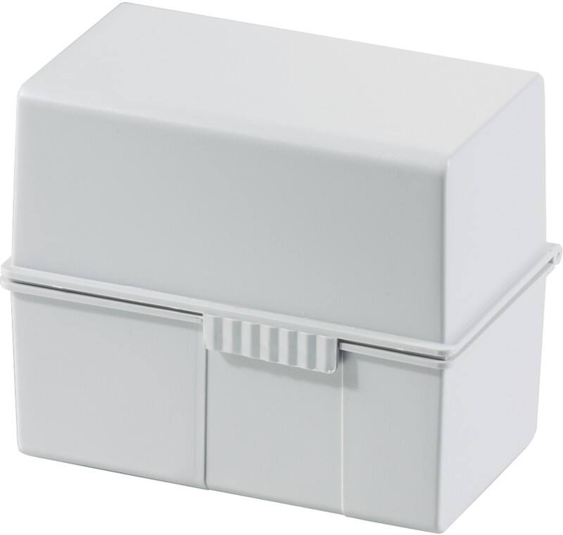 HAN Karteikasten A6 PS (Polystyrol), Stahl 400 Karten Hellgrau