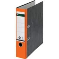 Classeur à levier Leitz 180° A4 82 mm Orange 2 anneaux 1080 Carton Effet marbre Portrait Neutre en carbone Carton recyclé 100%