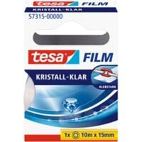 Ruban adhésif tesa tesafilm Kristall-Klar 57315 Transparent 15 mm (L) x 10 m (L) PP (Polypropylène) Bruit faible