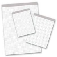 Bloc-notes Ursus Blanc A4 Reliure supérieure Couverture en papier Feuilles à détacher Quadrillé 4 perforations 100 feuilles Paquet de 5