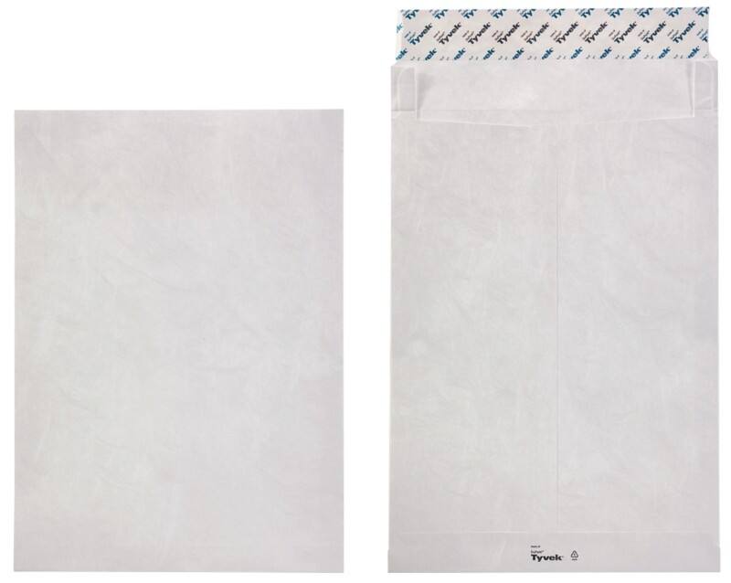 Enveloppes Tyvek Sans fenêtre B4 250 (l) x 353 (h) mm Bande adhésive Blanc 55 g/m² 100 Unités