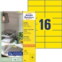 Étiquettes universelles Avery 3455 Jaune 105 x 37 mm Rectangulaire 100 feuilles de 16 étiquettes