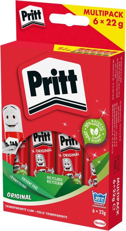 Pritt Klebestift Permanent Transparent 6 Stück à 22 g