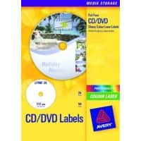 Étiquettes pour cd et dvd Avery L7760 Blanc Ø 117 mm 50 Unités