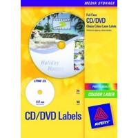 Étiquettes pour cd et dvd Avery L7760 Blanc Ø 117 mm 50 Unités