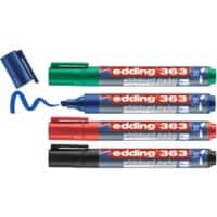 edding 363 Whiteboard-Marker Farbig assortiert Breit Keilspitze 1 - 5 mm 4 Stück