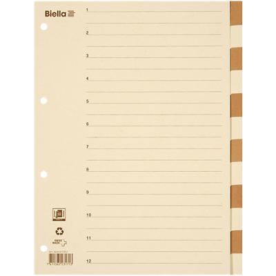 Biella Blanko Register DIN A4 Braun, Beige 12-teilig Pappkarton 12 Blatt