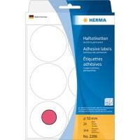 HERMA Universaletiketten 2286 haftend Rot 50 x 50 mm 24 Blatt à 6 Etiketten