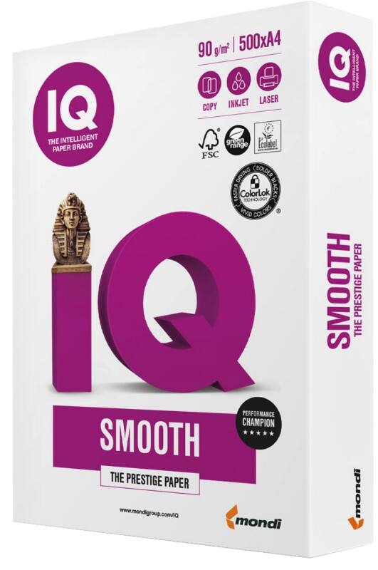 Papier imprimante IQ Selection Smooth A4 90 g/m² Lisse Blanc 500 feuilles
