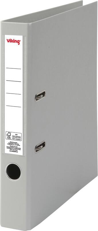 Viking Premium Schmal Ordner A4 50 mm Grau 2 Ringe Kunststoff Matt Hochformat