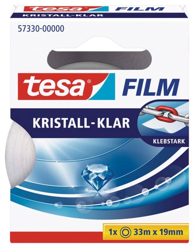 Ruban adhésif tesa tesafilm Kristall-Klar 57330 Transparent 19 mm (L) x 33 m (L) PP (Polypropylène) Bruit Faible