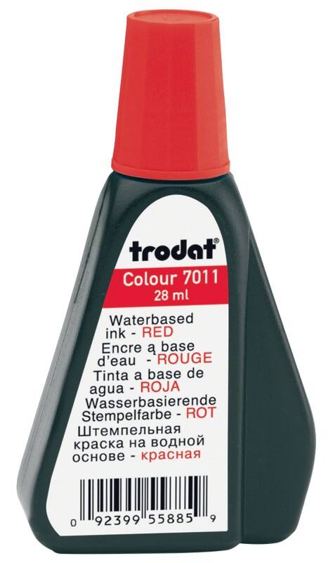 Flacon d'encre Trodat 7011 Rouge 4 x 7,6 cm pour Tampons encreurs Trodat 28 ml