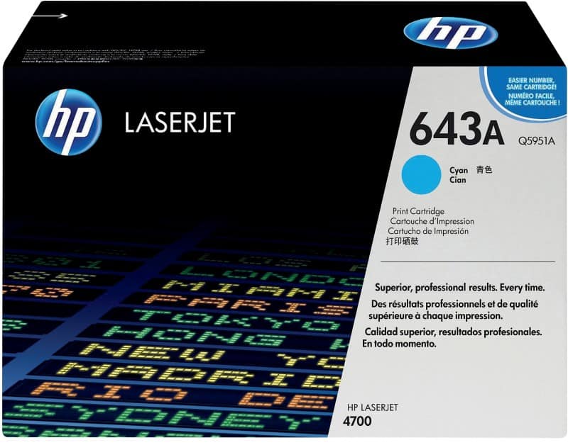 Toner HP 643A D'origine Q5951A Cyan