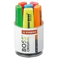 STABILO BOSS ORIGINAL Textmarker Farbig assortiert Breit Keilspitze 2 - 5 mm Nachfüllbar 6 Stück