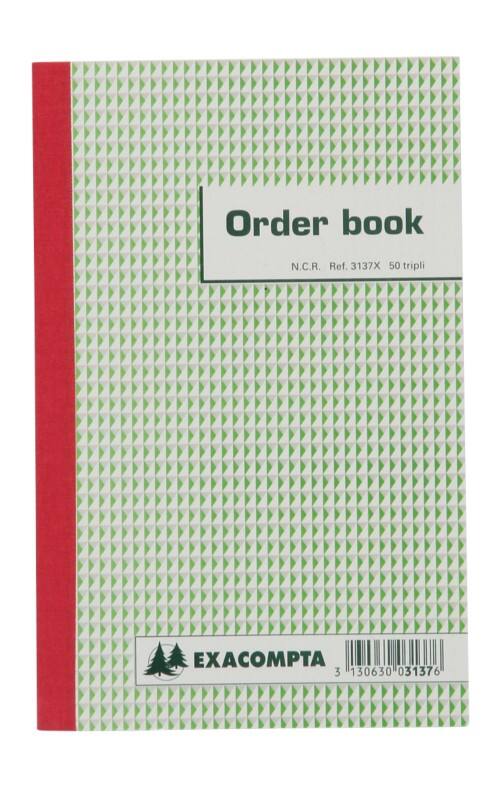 Carnet de commandes autocopiant Exacompta 3137X triplicata Blanc, vert Ligné 13,5 x 21 cm 25 feuilles