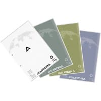 AURORA Splendid A4 Oben gebunden Grau Papiercover Notizblock kariert 4 x 8mm 100 Blatt