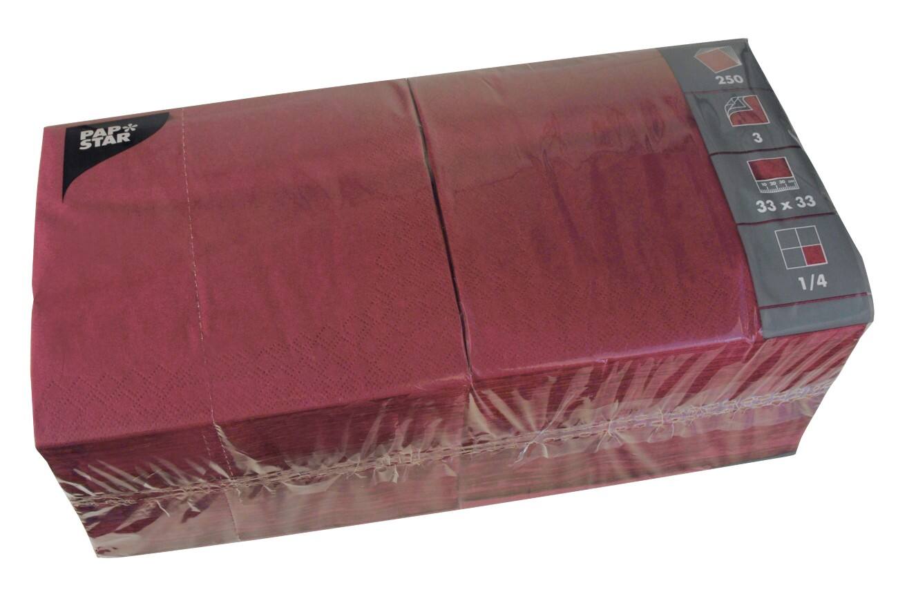 PAPSTAR Servietten 250 Stück Bordeaux 250 Stück