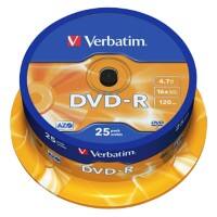 DVD + R Verbatim Argenté mat 16 x 4.7 Go Spindle 25 Unités