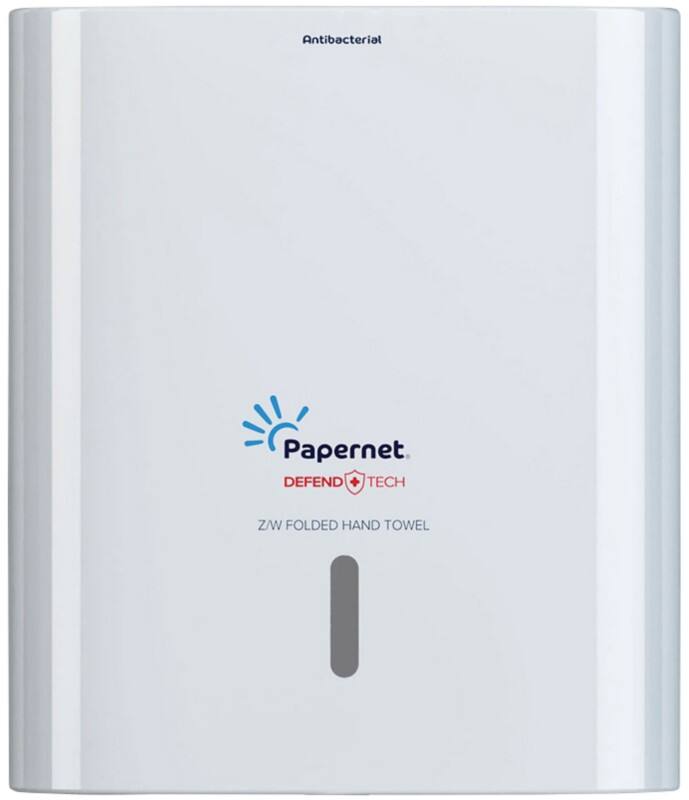 Papernet Defend Tech Antibacterial 416148 Falthandtuchspender Kunststoff Abschließbar Manuell Weiss
