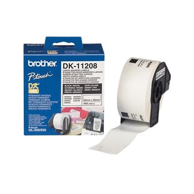 Étiquettes Brother QL DK-11208 Autocollantes Blanc 38 x 900 mm 400 Étiquettes