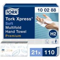 Essuie-mains Tork H2 Xpress Premium 2 épaisseurs Pliage en M Blanc 21 Unités de 110 Feuilles