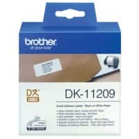 Brother QL Etiketten Authentisch DK-11209 DK-11209 Selbsthaftend Schwarz auf Weiss 62 x 29 mm 800 Etiketten