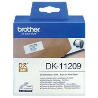 Étiquettes d'adresse Brother QL Authentique DK-11209 DK-11209 Autocollantes Noir sur Blanc 62 x 29 mm 800 Étiquettes