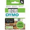 Ruban d’étiquettes D1 Dymo S0720930 / 53713 d’origine Autocollantes Noir sur blanc 24 mm x 7 m