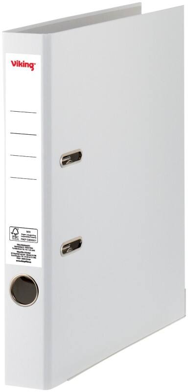 Viking Premium Ordner Schmal A4 50 mm Weiß 2 Ringe Kunststoff Matt Hochformat