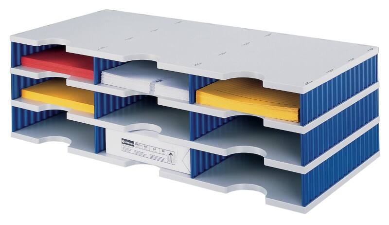 Styro Sortiersystem Grundeinheit Styrodoc® DIN C4 Grau, Blau 72,3 x 33,1 x 22,3 cm