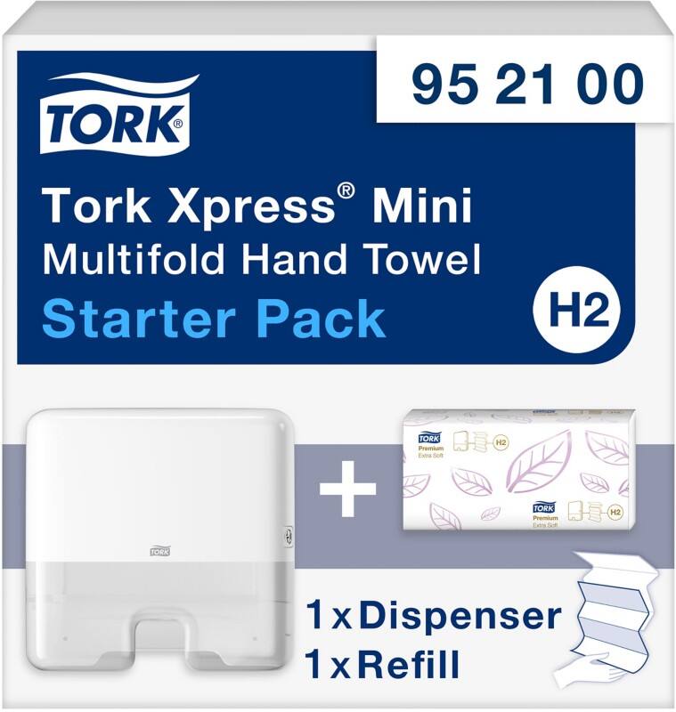 Tork Xpress Mini 952100 H2 Falthandtuchspender Kunststoff Abschließbar Manuell Weiß