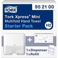 Distributeur d'essuie-mains Tork Xpress Mini 952100 H2 Plastique Verrouillable Manuel Blanc