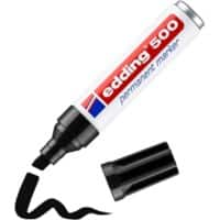 Marqueur permanent edding 500 Large Pointe biseautée 7 mm Noir Rechargeable