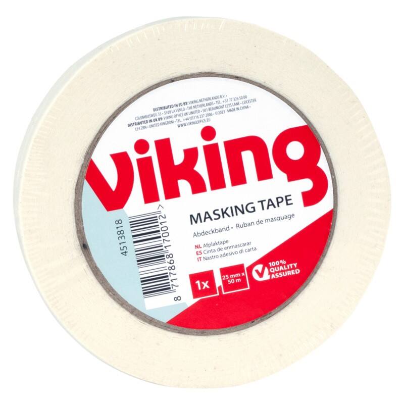 Viking Abdeckband Weiß 25 mm (B) x 50 m (L) Krepppapier