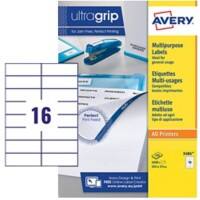 AVERY Zweckform 3484 Mehrzwecketiketten Selbstklebend 105 x 37 mm Weiss Rechteckig 100 Blatt mit 16 Etiketten