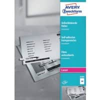 Films autocollants Avery 3480 A4 Mat 21 x 29,7 cm Transparent Rectangulaire 100 feuilles