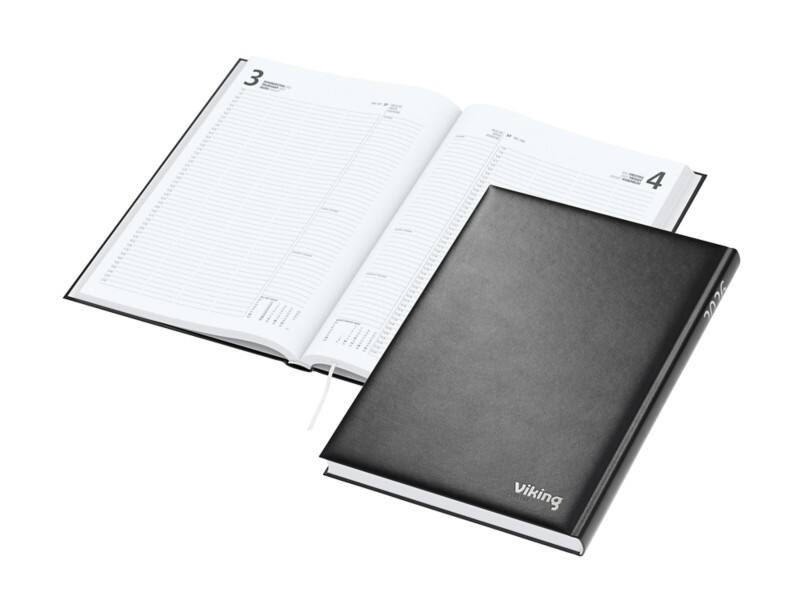 Viking Terminkalender 2026 A4 1 Tag pro Seite Deutsch, Englisch, Französisch Schwarz 4521132