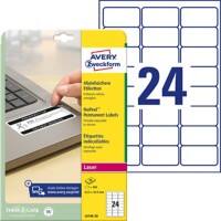 AVERY Zweckform L6146-20 Etiketten Abziehsicher A4 Weiss 63,5 x 33,9 mm 20 Blatt à 24 Etiketten