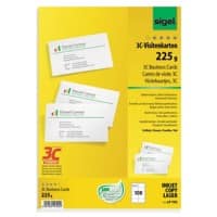 Sigel PC-Visitenkarten 3C DIN C5/6 225 g/m² Weiß 10 Blatt à 10 Stück