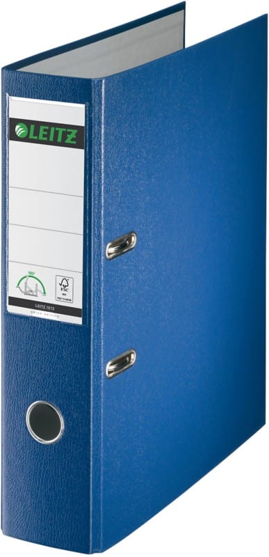Classeur à levier Leitz Large 180° Swiss Edition A4 80 mm Bleu 2 Anneaux 1013 Plastique Portrait