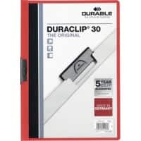 DURABLE Duraclip Klemmmappe 30 Blatt A4 Rot