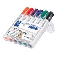 Marqueur pour tableau blanc STAEDTLER Pointe moyenne, ogive Assortiment 6 unités