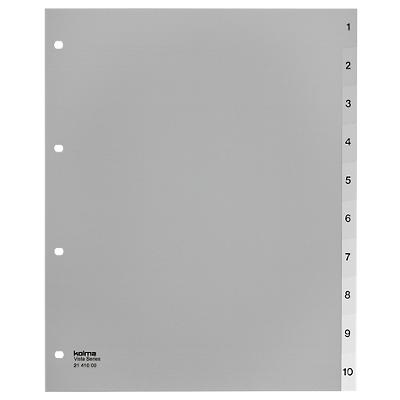 Kolma 1 bis 10 Register DIN A4+ Transparent 10-teilig Kolmaflex 4 Löcher Vista