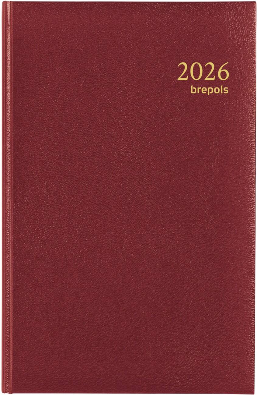 Agenda Brepols Saturnus Lima 2026 Spécial 1 Jour par page Allemand, Anglais, Français, Néerlandais Bordeaux 0,216,1256,04,6,0